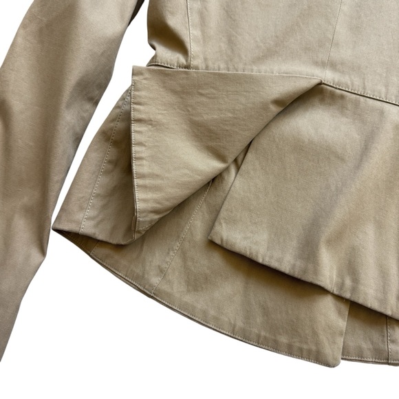 Burberry London Cropped Trench Jacket S Tan Cotton Italy Made Double Breasted - Picture 8 of 10